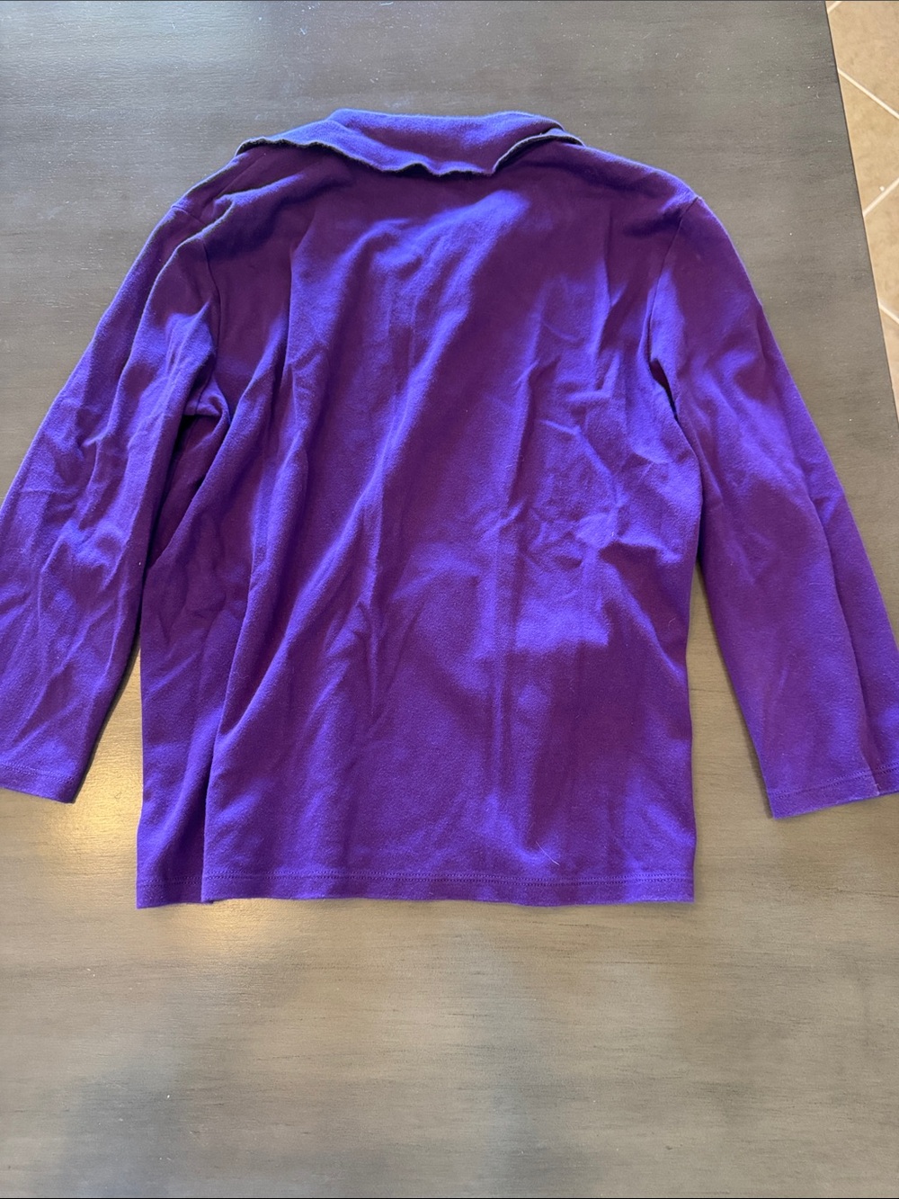 Ralph Lauren Purple Long-Sleeve Polo with Crest Patch - Picture 4 of 4